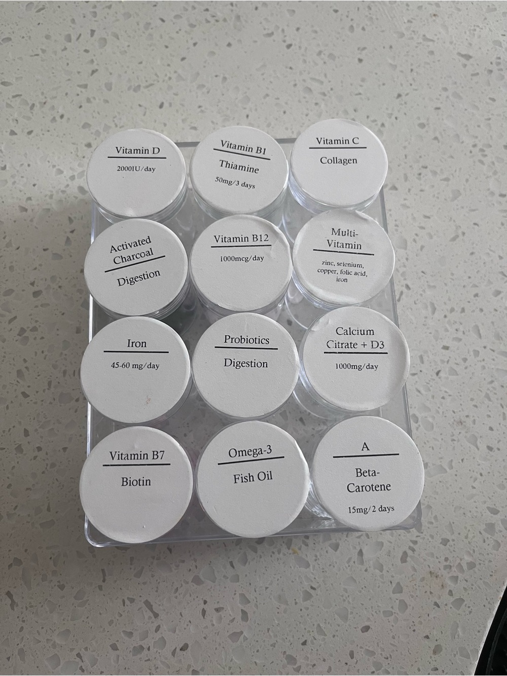 Custom vitamin organizer bariatric multi daily storage viral 12 bottle - Picture 3 of 7